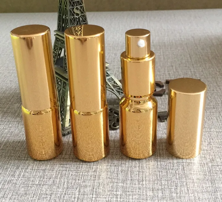 Banhado a Ouro Garrafa de Loção com Bomba Cosmético da Loção Atacado Vazio Alta Temperatura Vidro Mini Frasco 10 ml 1 vidro 10 ml mini frasco cosmético da loção atacado