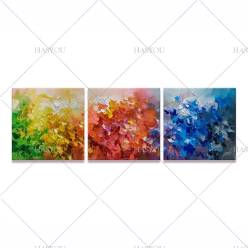 

3PCs wall decor oil painting modern oil painting on canvas abstract painting Yellow Red Blue pop art cheap modern paintings