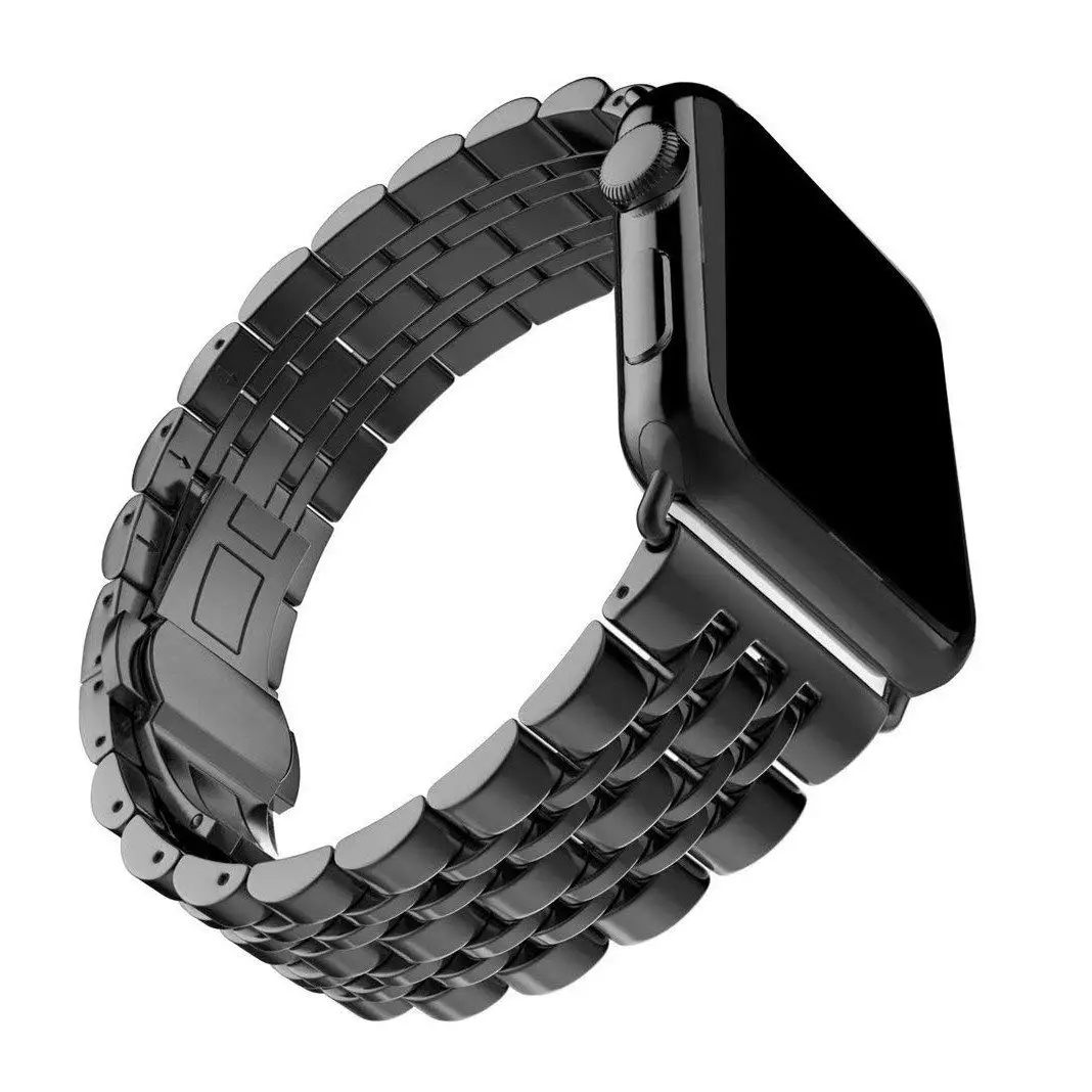 Ремешок из нержавеющей стали для Apple Watch Band 38 мм 42 мм 40 мм 44 мм Бабочка Пряжка металлический ремешок для часов iWatch Series 5/4/3/2/1