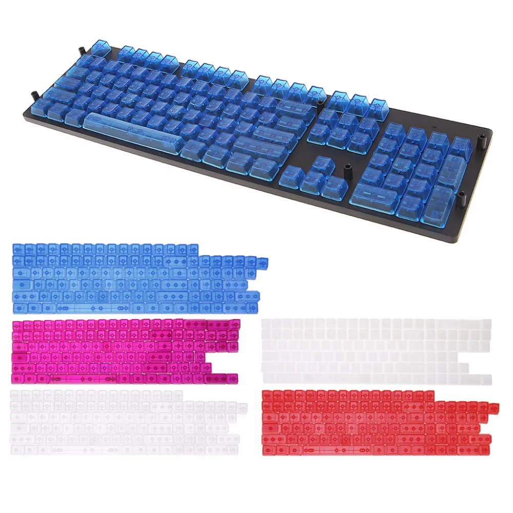 104 Keys Transparent ABS Blank Keycaps For OEM MX Switches Mechanical