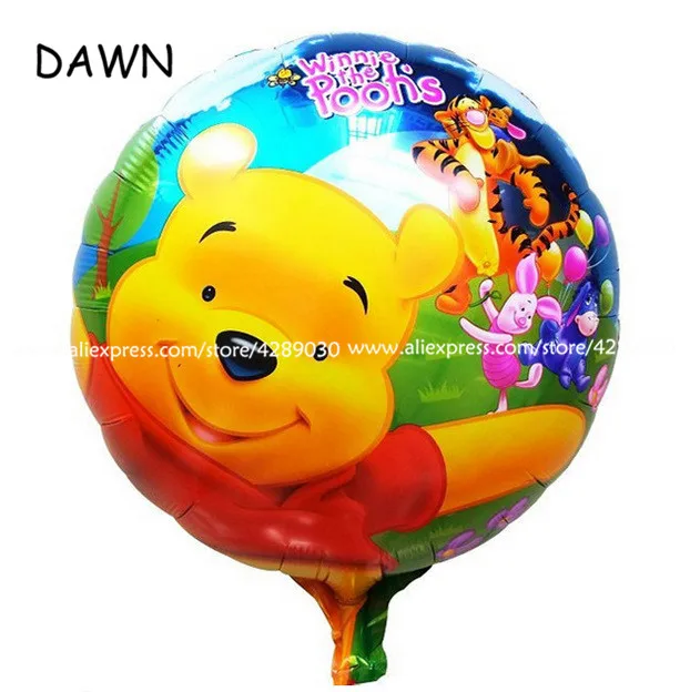 

10pcs/lot 18inch Cartoon Bear Foil Balloons Round Bear Helium Globos for Happy Birthday Party Boys and girls balloon Decorations