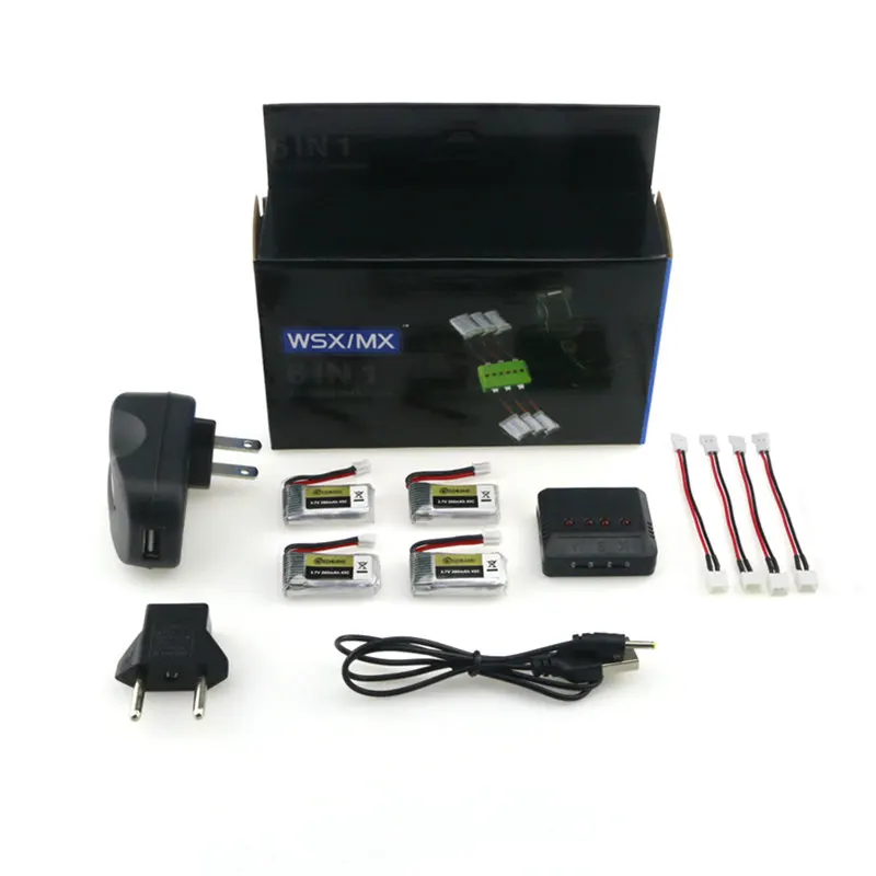 4 шт./5 шт./6 шт. Eachine E010 E010C E011 E013 мини Радиоуправляемый квадрокоптер 3,7 V 260MAH 45C Libo аккумуляторная батарея зарядное устройство набор комбо