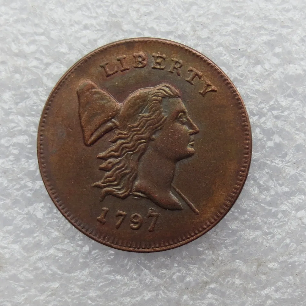 1797 LIBERTY CAP HALF CENT HEAD RIGHT 100 Copper coins copyin Non