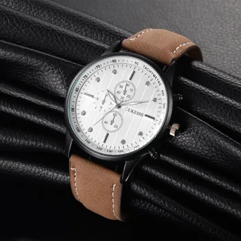 

OUKESHI New Brand Fashion Men Sports Watches Men's Quartz Hour Date Clock Man Leather Strap Military Army Waterproof Wrist watch
