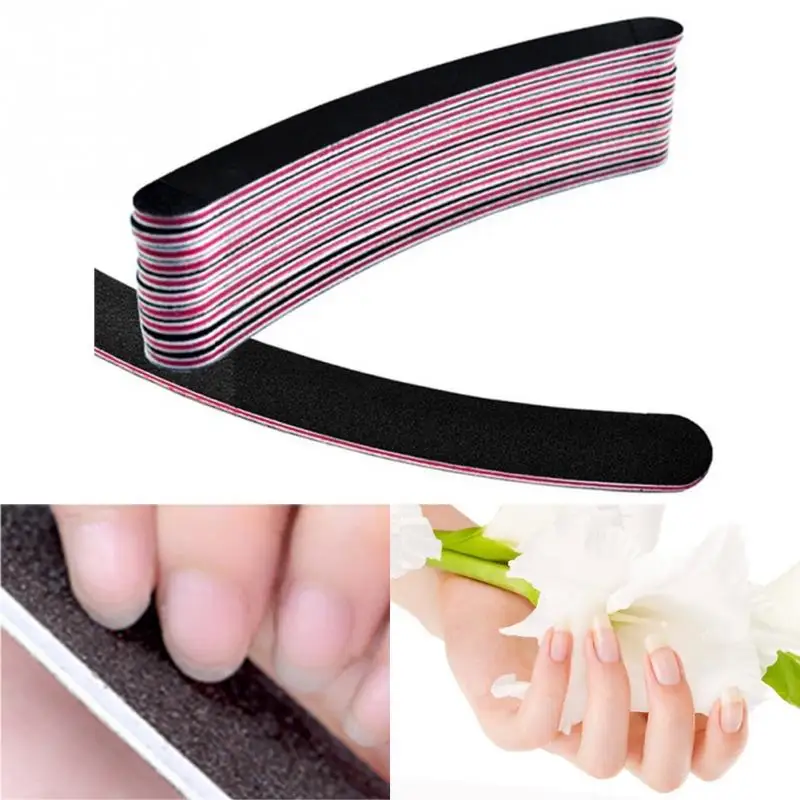 Professional Slim Sandpaper Nail Files Silicone Crescent Grit
