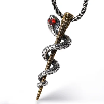 

S925 Sterling Silver Jewelry Retro Thai Silver Necklace Pendant Creative Cobra King Small Pendant Clavicle Pendant Children
