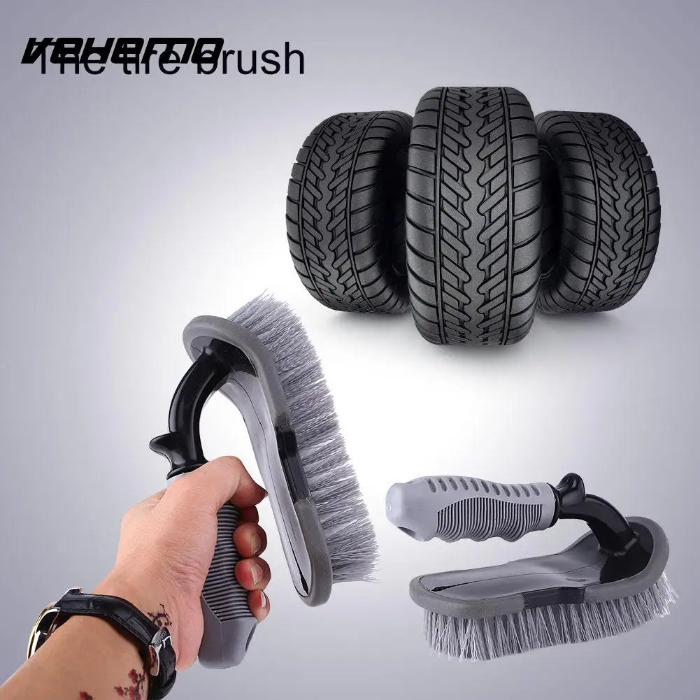 U Type Handheld Brush Car Bike Tire Rim Carpet Dust Dirt Cleaning Brush