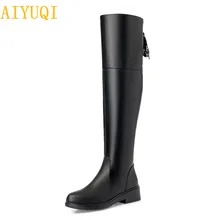 AIYUQI Knee high boots women 2019 new over knee boots shoes women ,thigh high boots fashion winter women boots genuine leather AIYUQI Knee high boots women 2019 new over knee boots shoes women ,thigh high boots fashion winter women boots genuine leather