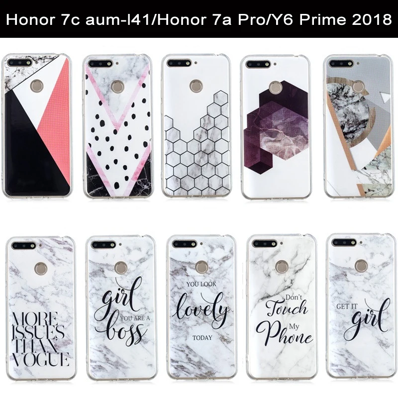 Для huawei Honor 7C АУМ L41 5 7 &quotчехол для телефона Y6 Prime 2018 мягкого силикона с