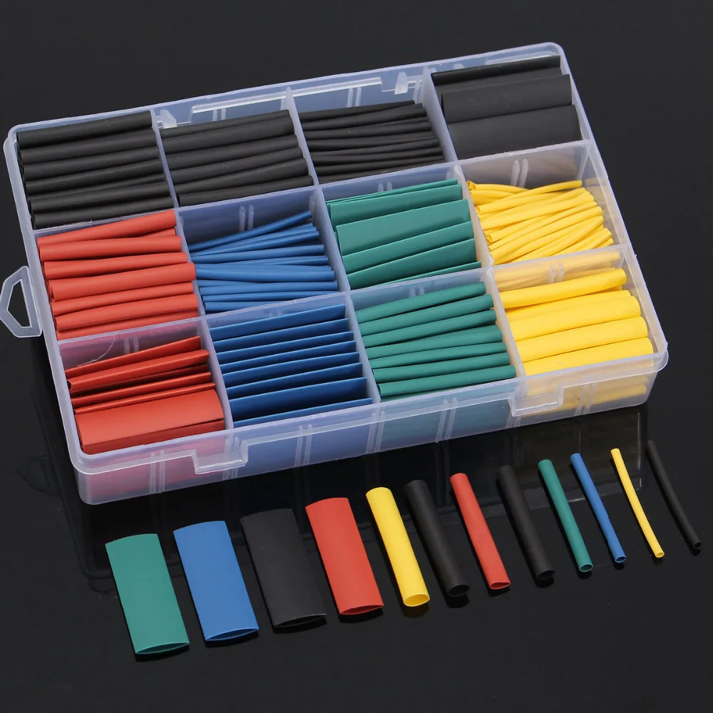 

New high-quality 530 pieces 45mm 2: 1 polyolefin halogen-free thermal casing wire kit 8 sizes 5 colors