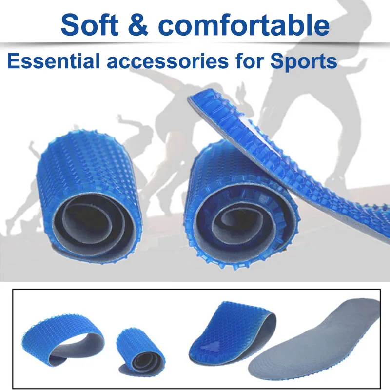 Bionic сотовые спортивные силиконовые гелевая Обувь Уход для ног: стельки для подошвенного фасцита амортизация боль в пятке плоские подушечки