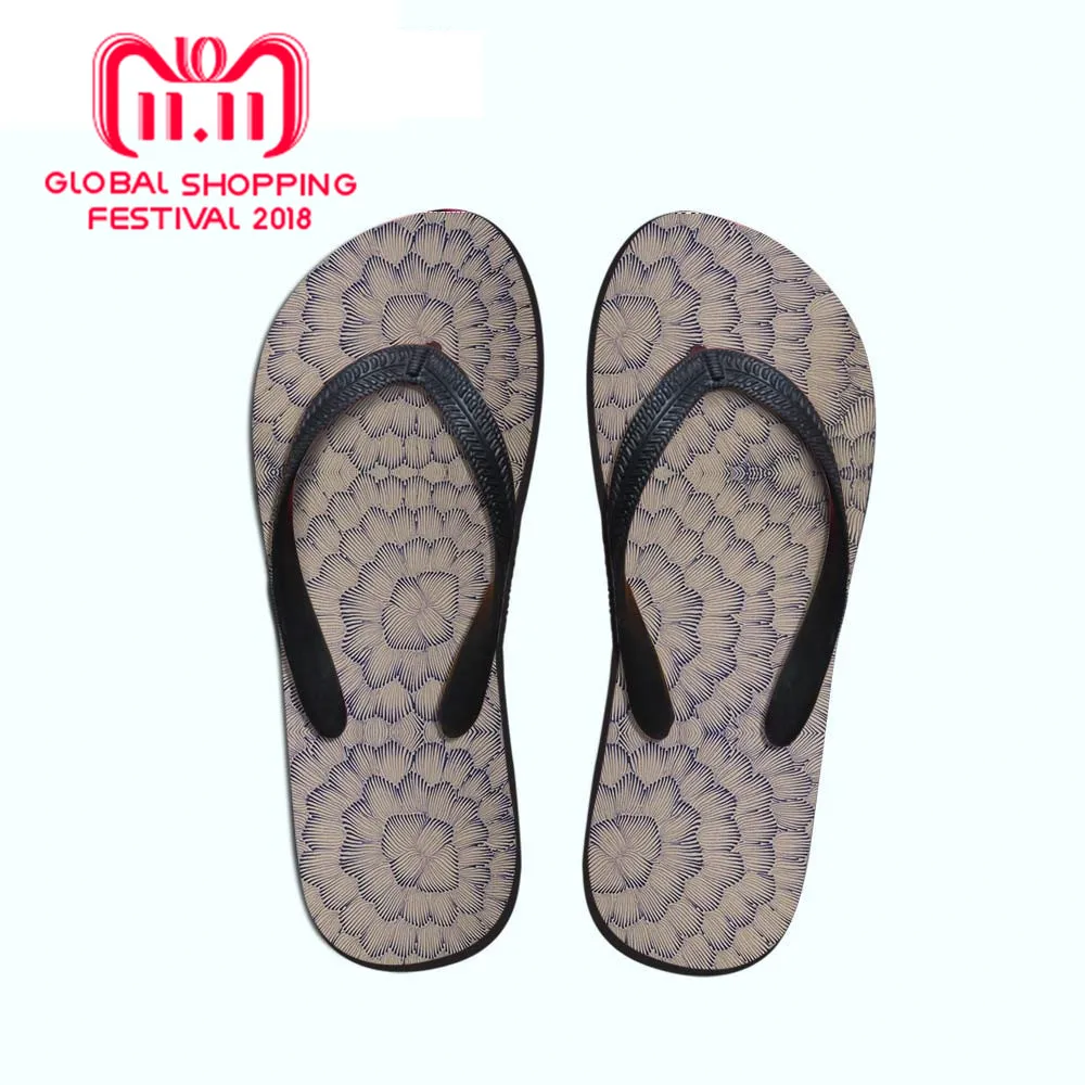 

African style shoes Prints WoWomnen Summer Flip Flops Casual Rubber Beach Slipper lady Female Flats Sandals