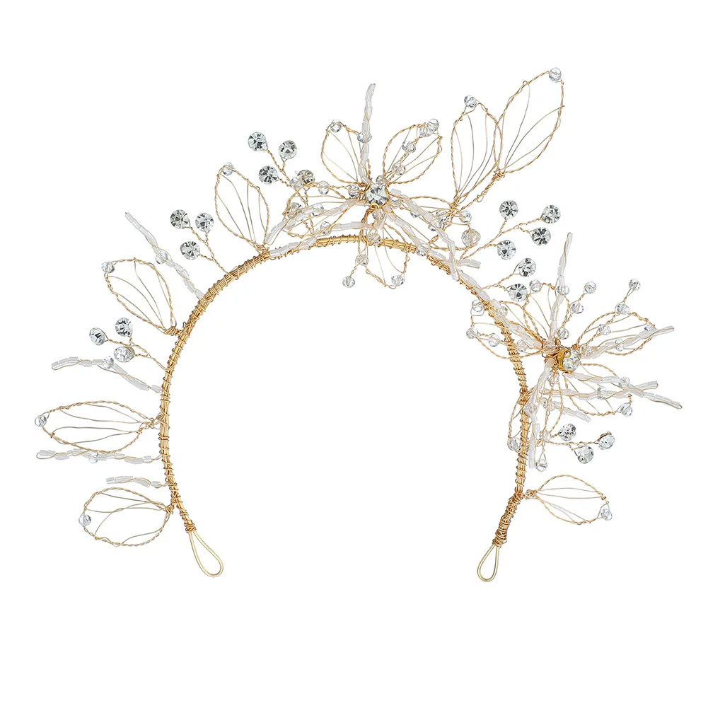 Свадебные творческие Головные уборы невесты Хрустальная корона розовое золото волос Свадебные украшения для головы цветочный Элегантные волосы заколка с украшениями