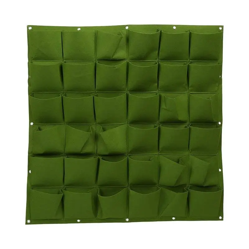 Light Green 36 карманные посадочные сумки настенные Висячие садовые цветочные горшки для помещений вертикальные зеленые посадочные сумки(зеленые - Цвет: Light Green