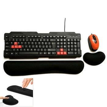 

1 set Memory Foam Mouse Pillow Wrist Rest Mouse Pad Wireless Massage Mat Keyboard Wrist Rest For Mouse+ Keyboard