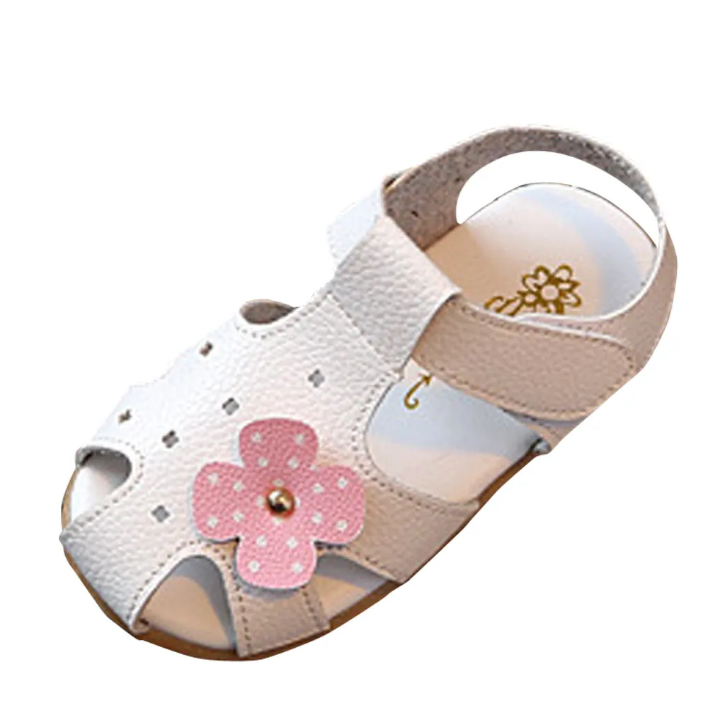 Kids Shoes For Girl First Walkers Summer Baby Kids Fashion Sneaker Children Boys Girls Flower Casual Shoes sandalias bebe - Цвет: White