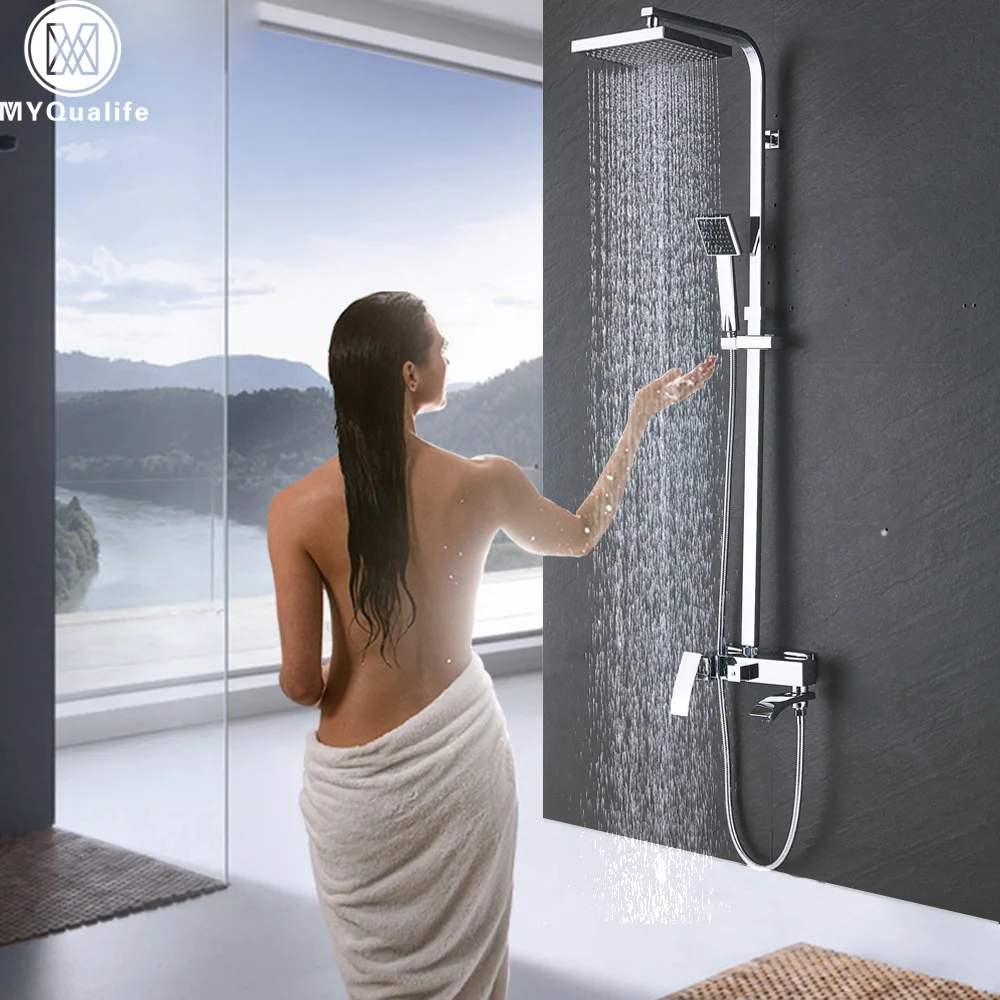 Luxury Bathroom Shower Faucet Set Single Handle Brass ...