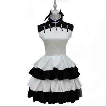 

Vocaloid China Project Luo Tianyi Cosplay Costume Black and White Gothic Lolita Dress Chinese Cheongsam Vocaloid Cosplay Costume