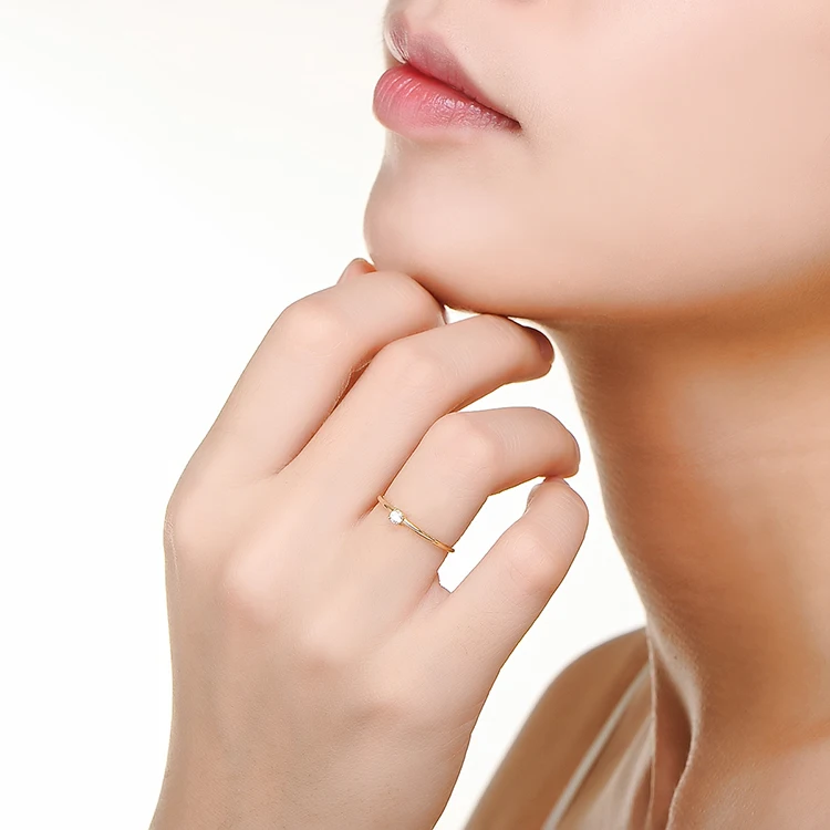 18k Pure Gold Rings Noble Diamond 750Solid Female Exquisite Elegant Precious Fine Jewelry Beautiful Women Ring