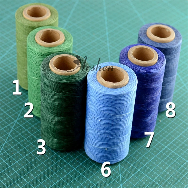 Multicolor Durable 240 Meters 1mm 150D Flat Leather Waxed Thread Cord for DIY Handicraft Tool Hand Stitching Thread High Quality