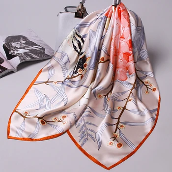 

Women 100% Pure Silk Scarf 88*88cm Square Scarf Silk Shawls and Wraps for Lady Headscarves Natural Silk Square Scarves