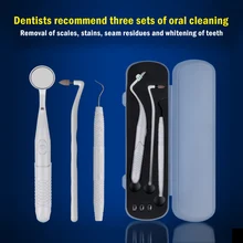 3 шт. двойной концы стоматологический для чистки зубов Гигиена с коробкой крюк выбрать рот козырек для зеркала стоматологический инструмент из нержавеющей стали TSLM1