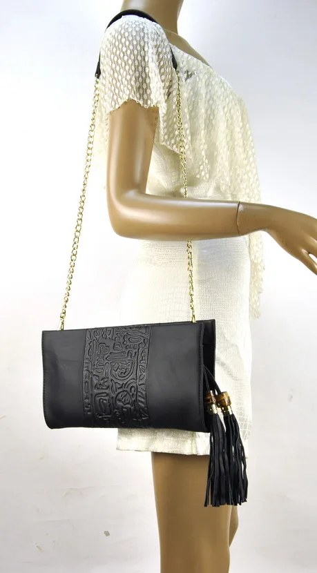 Женская сумка-клатч из натуральной кожи с бахромой и кисточками, сумка на плечо, сумочка для свадьбы, ужина, вечерние, модные, Ретро стиль