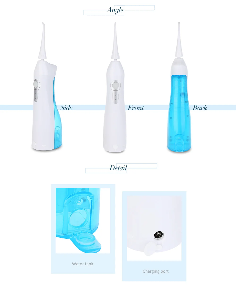 2Rechargeable Oral Irrigator Travel Dental Irrigator Portable Teeth Electric Water Spa Flosser Floss Oral Irrigator 2 Colors HOT