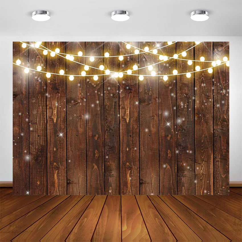 AIIKES 5x7ft Wood Backdrops Valentines Day Photography Backdrops Brown Wooden Photo Backdrop Baby Shower Birthday Wood Background Photo Booth Studio Props 11-371 