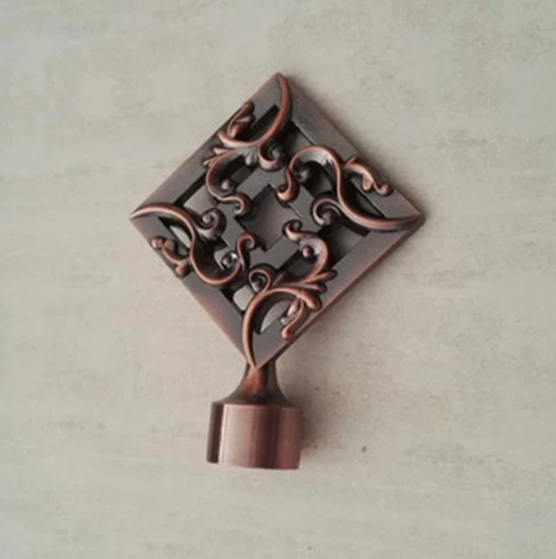 

New design! Quality hand paint&plated process Zinc metal rod finials for 28mm/1-1/8-IN diameter curtain rods can mixed order
