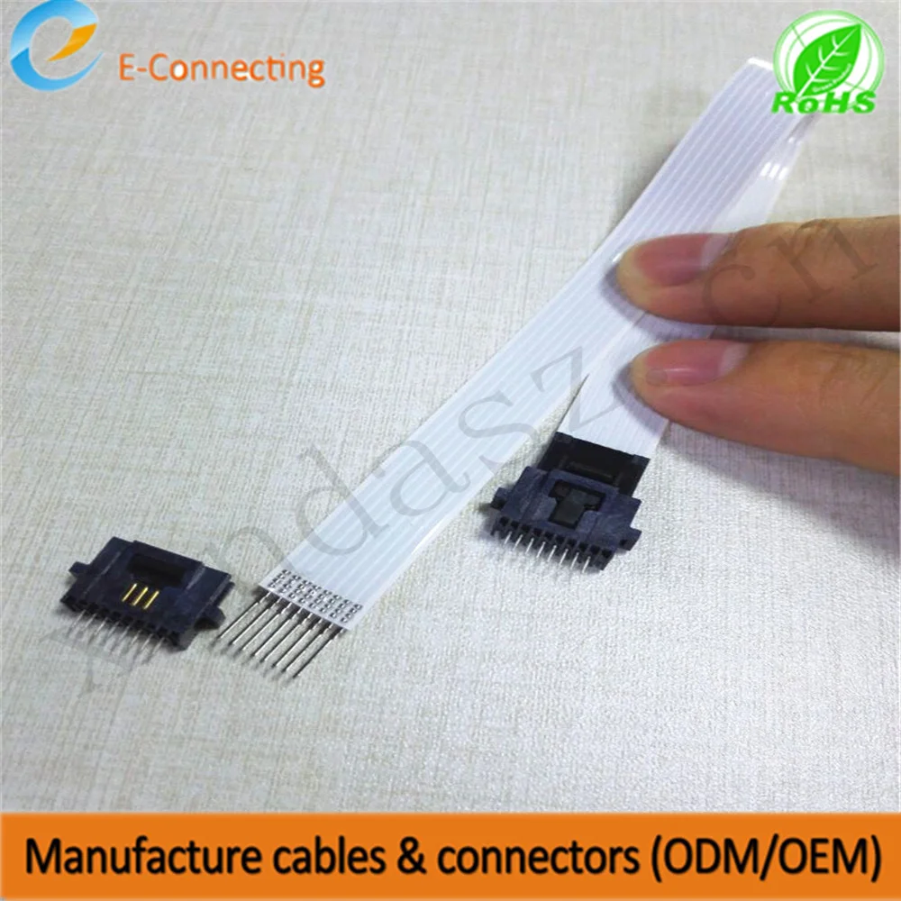 

Free Shipping 8pin 1.27mm pitch 210mm length one end with solding pin anther end with connector Flexible FFC airbag cable