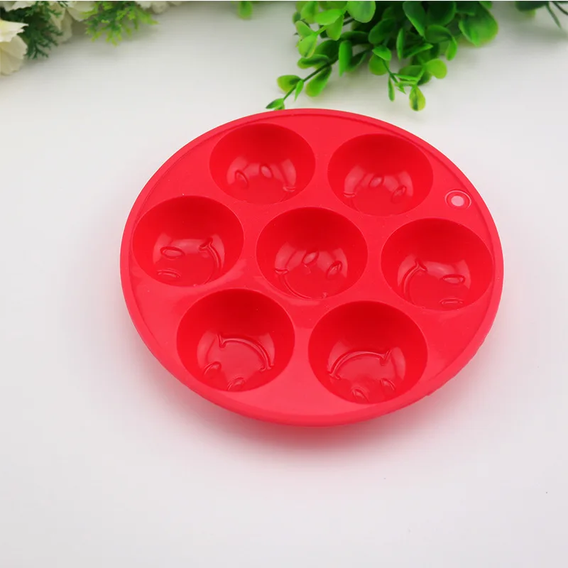 High Quality Random Color 7 hole silicone bakeware round cake pan soap