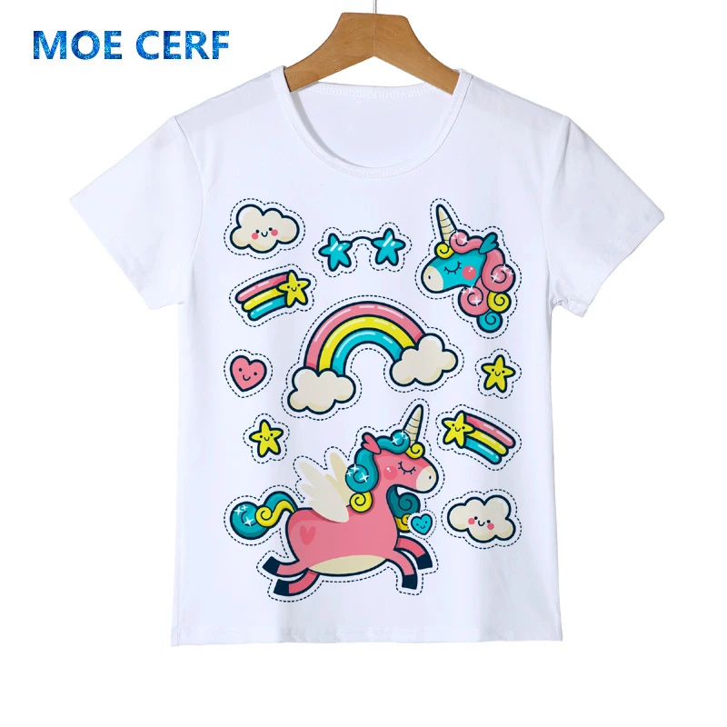

Brand New Rainbow Infant Unicorn Toddler Child Kid Baby Girls Unicorn T-shirts Tops Tees Cute Top Casual Cartoon Clothes Y14-76