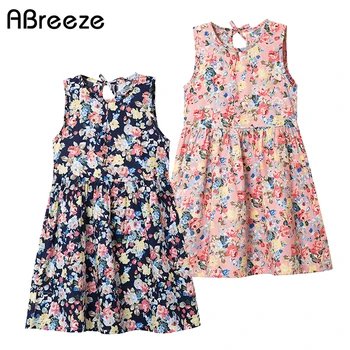 

New summer children flower dresses 1Y 6Y 11Y big girls beach dresses cotton A-line dresses for girls