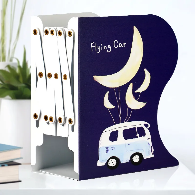  1PC Kawaii Unicorn Metal Desk Book Holder Retractable Bookends Students Desk Organizer Office Schoo