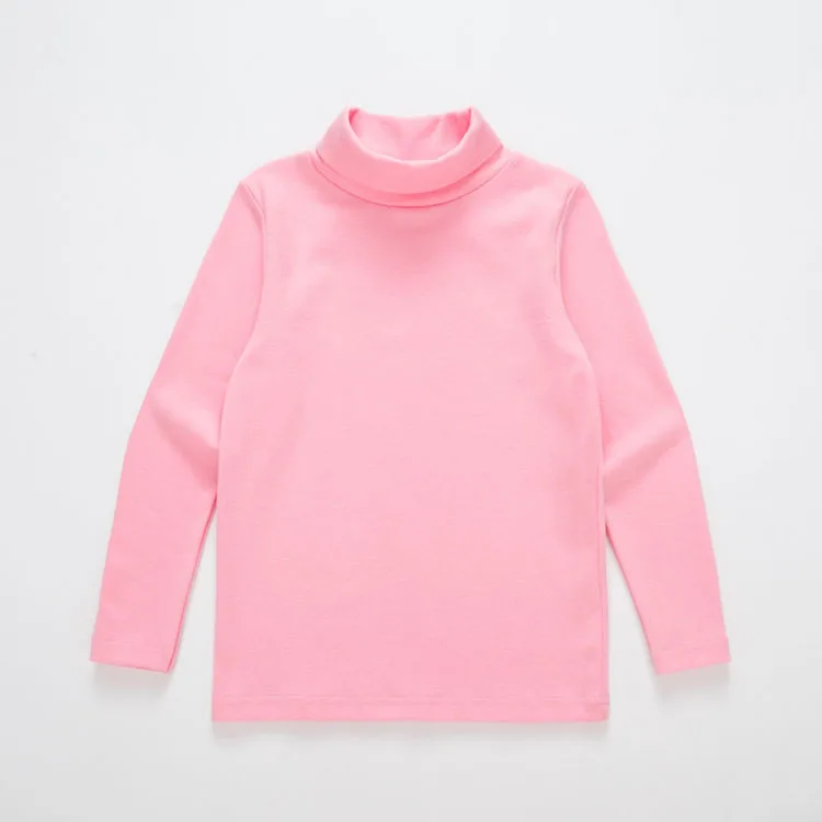 Menino da Criança Tops para Meninas Manga Longa Rosa Claro Algodão Gola Outono Inverno Quente Engrosse Miúdos 4 5 6 7 8 9 10 11 12 Anos 5 Mamãe e Bebê