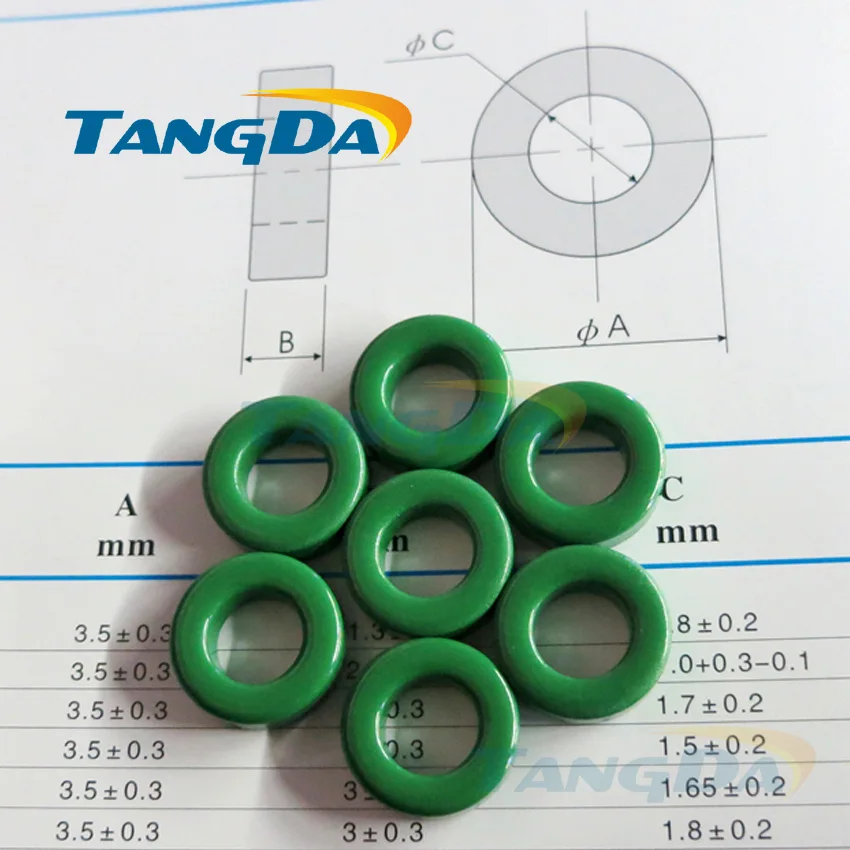 Tangda insulated green ferrite core bead 68*43*14 mm ring coil