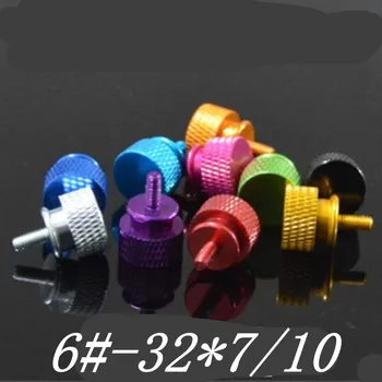 

10pcs/lot 6#-32*7 6#-32*10 Aluminum Alloy Colorful step Adjustment thumb hand twist Screw