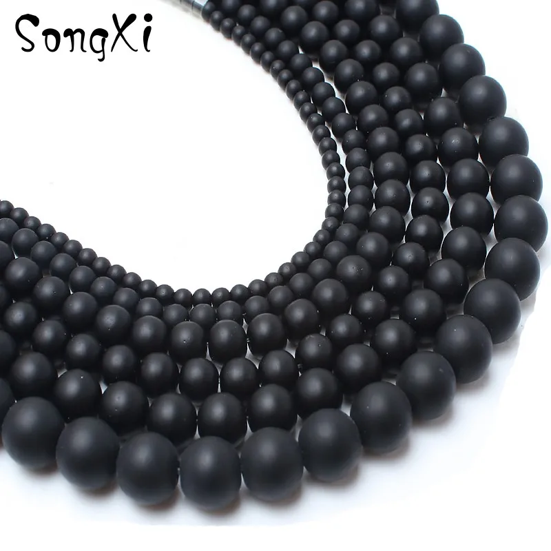 Бусины Из Натурального оникса и агата 15 дюймов 4 6 8 10 12 14 мм|Бусины| |