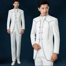 Костюм+ Брюки для девочек новое торжественное платье мужская певица костюм одежда торжественное платье в китайском стиле костюм жениха торжественное платье