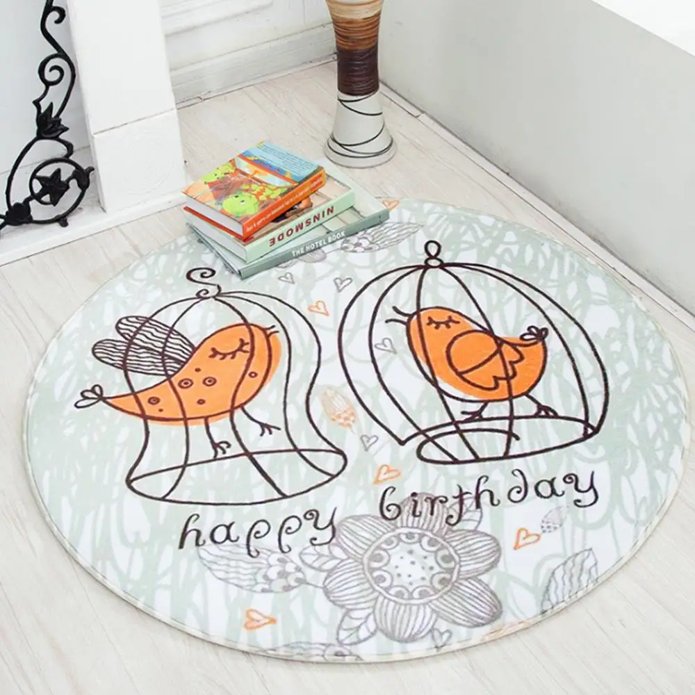1 Piece Round Cartoon Animal Baby Play Mat Diameter 70cm Newborns