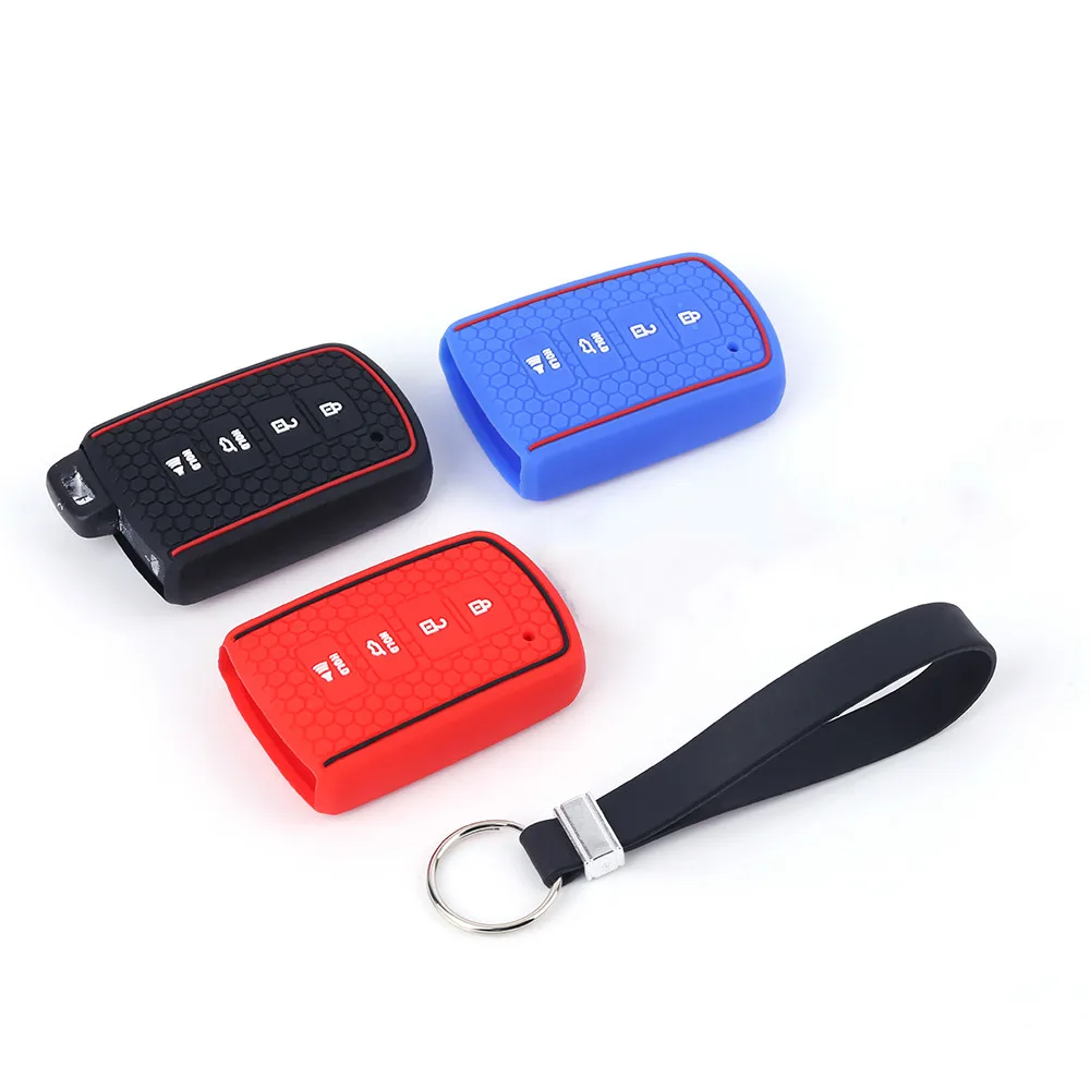 

Car Smart Key Case Cover Silicone Protector For Toyota Camry RAV4 Avalon Auris Auris Yaris Verso 4 Button Key FOB Accessory