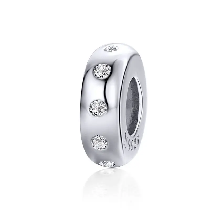 

MOWIMO Minimalist Round Stoppers Spacer 925 Sterling Silver Beads Charm Fit Original Pandora Bracelet Jewelry Making BKC1171