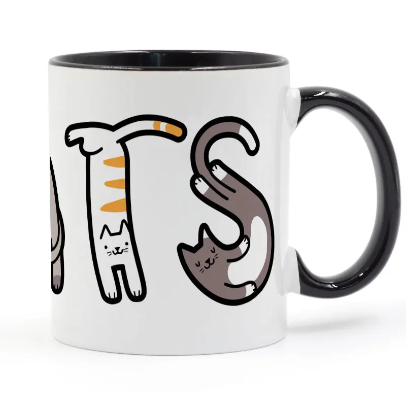

Cats word dance Coffee Mug Ceramic Cup Color Handle Colour Inside Gifts 11oz GA1059