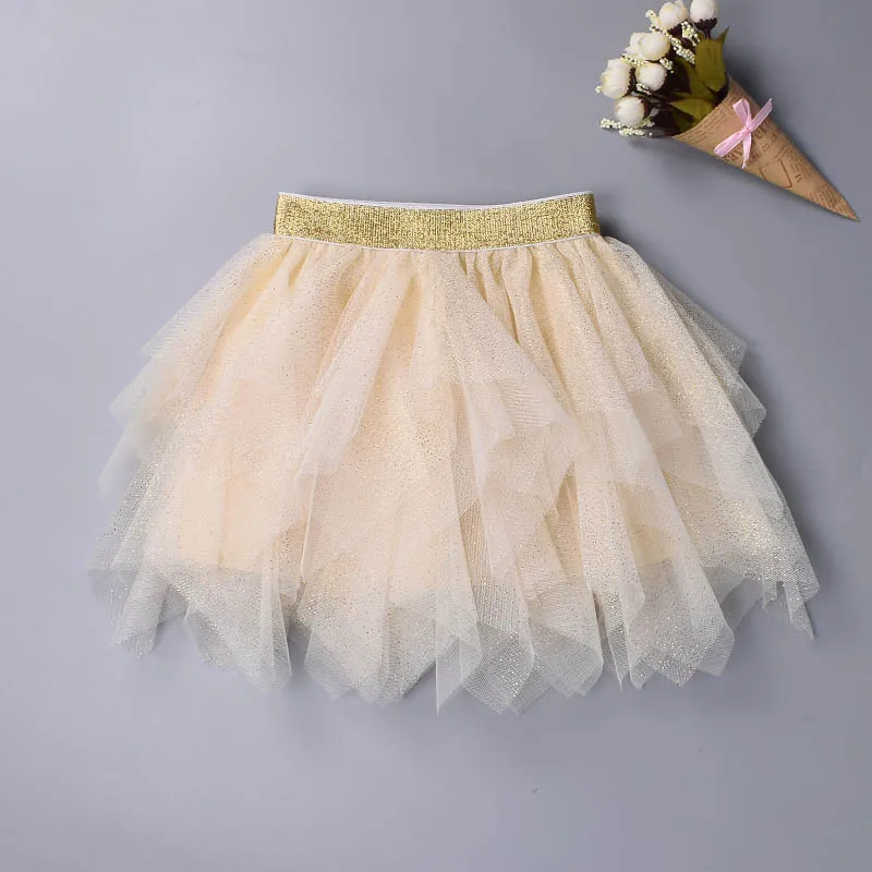 IYEAL/модные вечерние юбки-пачки принцессы для девочек; Многослойная фатиновая юбка-пачка принцессы на Хэллоуин; детская одежда - Цвет: Бежевый