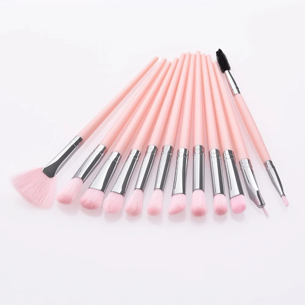 New Make Up Brushes Set 2/3/12pcs Professional Makeup Brushes Set Blending Eyebrow Eyeshadow Fan Brush Beauty Pincel Maquiagem - Handle Color: 12pcs FXS