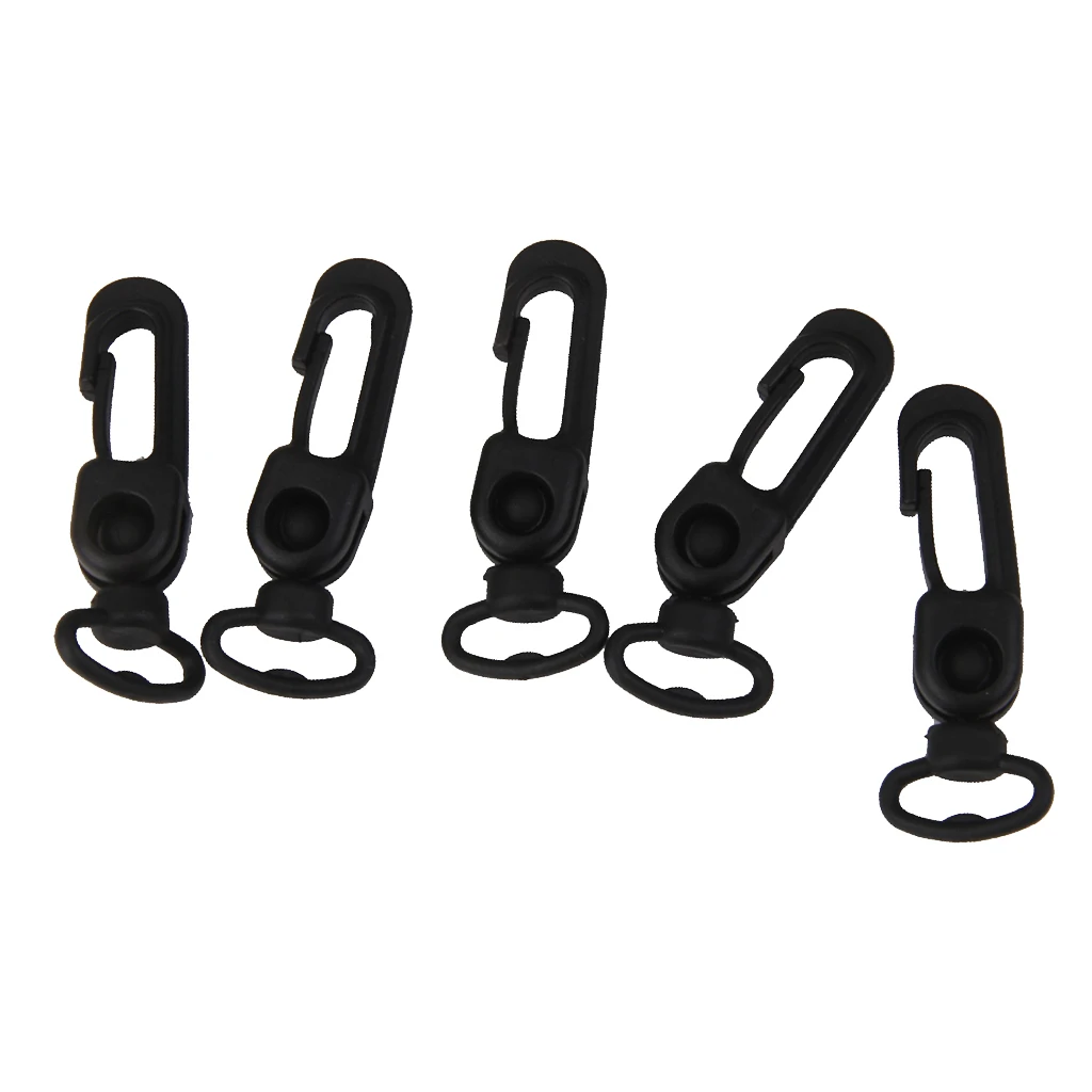 360 Degree Rotation Plastic Carabiners Hanging Buckle Spring Snap Clip Hooks Key Chains (5pcs Black) 
