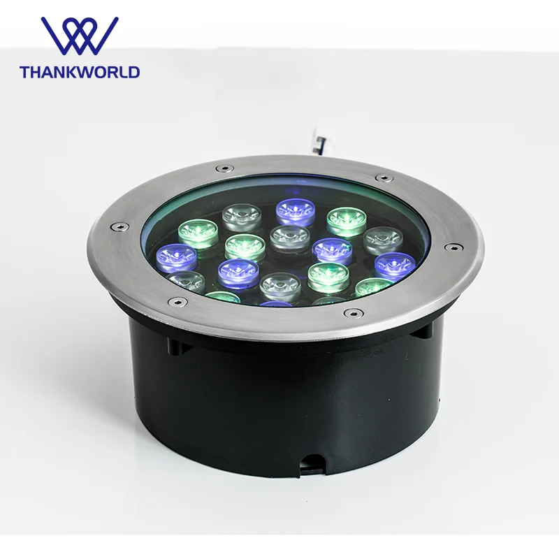 RGB светодиодная подземная лампа AC85 265V Наружное освещение IP67 18W похороненные лампы