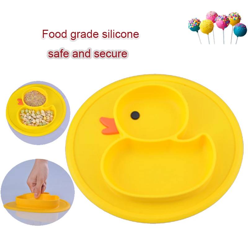 Fashion Baby Silicone Plate Solid Feeding Bowls Plates Suction Children Tableware Food Containers Anti Slip Kids Dishes Eating
