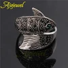 Ajojewelry – bague avec yeux de poisson en cristal vert pour hommes et femmes, bijoux de marque à la mode, taille 7 8 9 ► Photo 3/6
